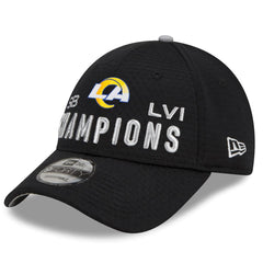 New Era NFL Men's Los Angeles Rams Super Bowl LVI Champions 9FORTY Snapback Adjustable Hat Black One Size
