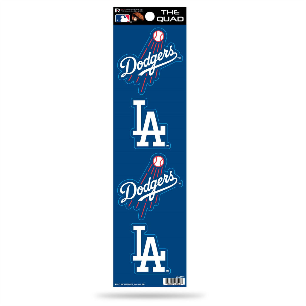 Rico MLB Los Angeles Dodgers The Quad 4 Pack Auto Decal Car Sticker Set QAD