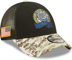 New Era NFL Men's Indianapolis Colts 2022 Salute To Service 9Forty Snapback Adjustable Hat Black/Digital Camo
