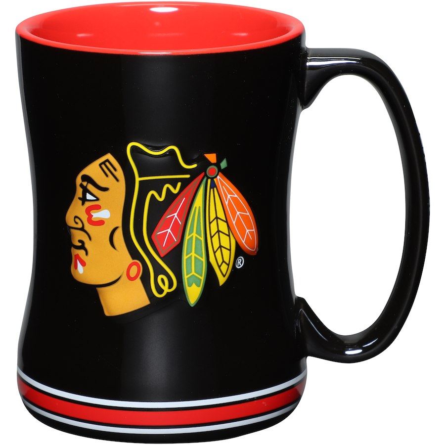 Boelter NHL Chicago Blackhawks Sculpted Relief Mug Team Color 14oz