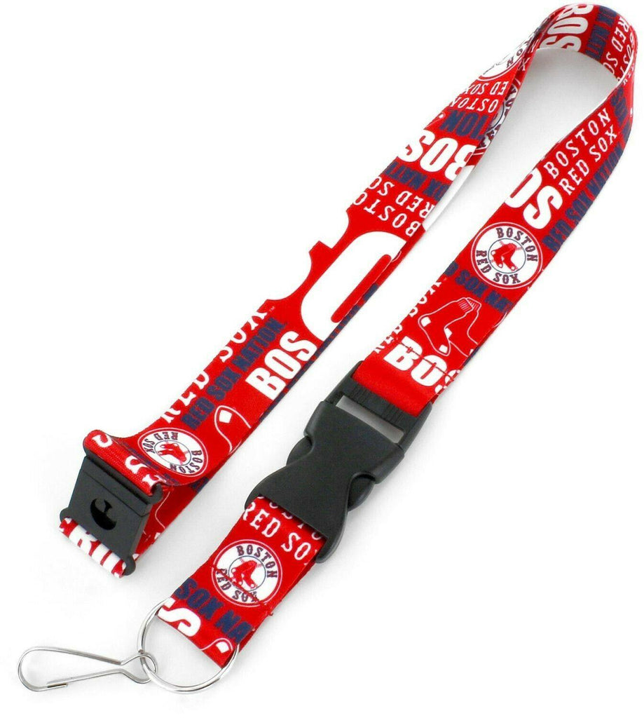 Aminco MLB Boston Red Sox Dynamic Lanyard Keychain Badge Holder With Safety Clip