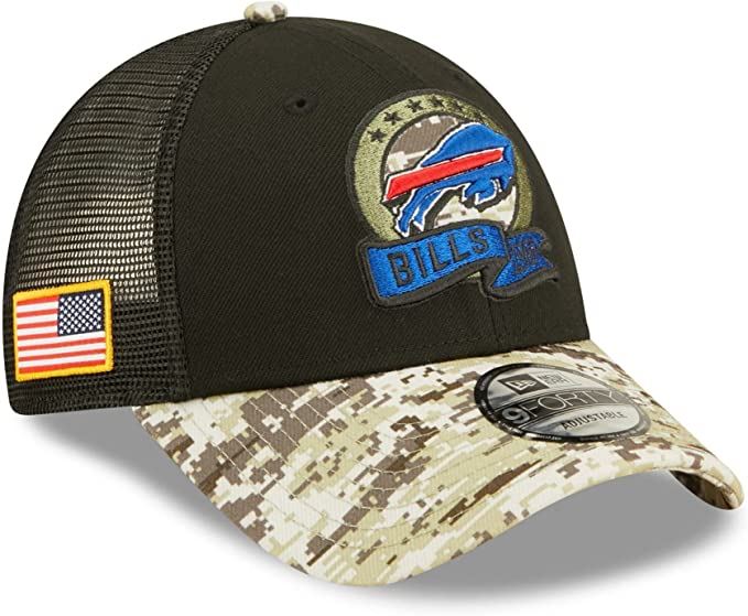 New Era NFL Men's Buffalo Bills 2022 Salute To Service 9Forty Snapback Adjustable Hat Black/Digital Camo
