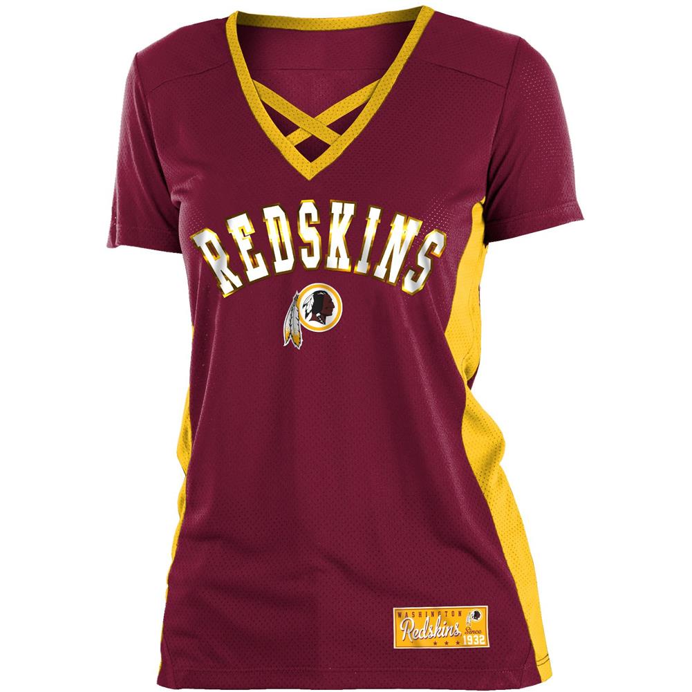New Era NFL Women's Washington Redskins Poly Mesh Lattice T-Shirt