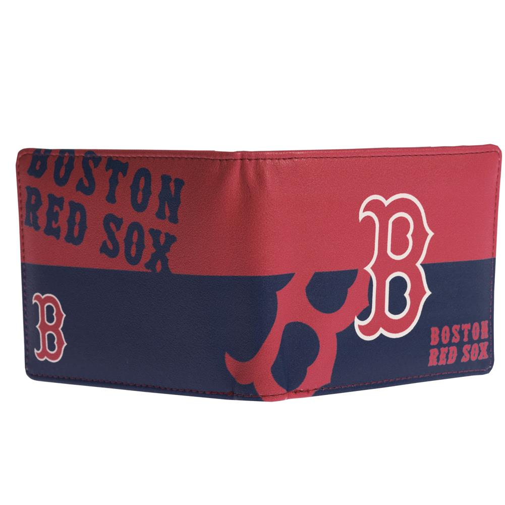 Little Earth MLB Unisex Boston Red Sox Bi-Fold Wallet Red/Navy One Size