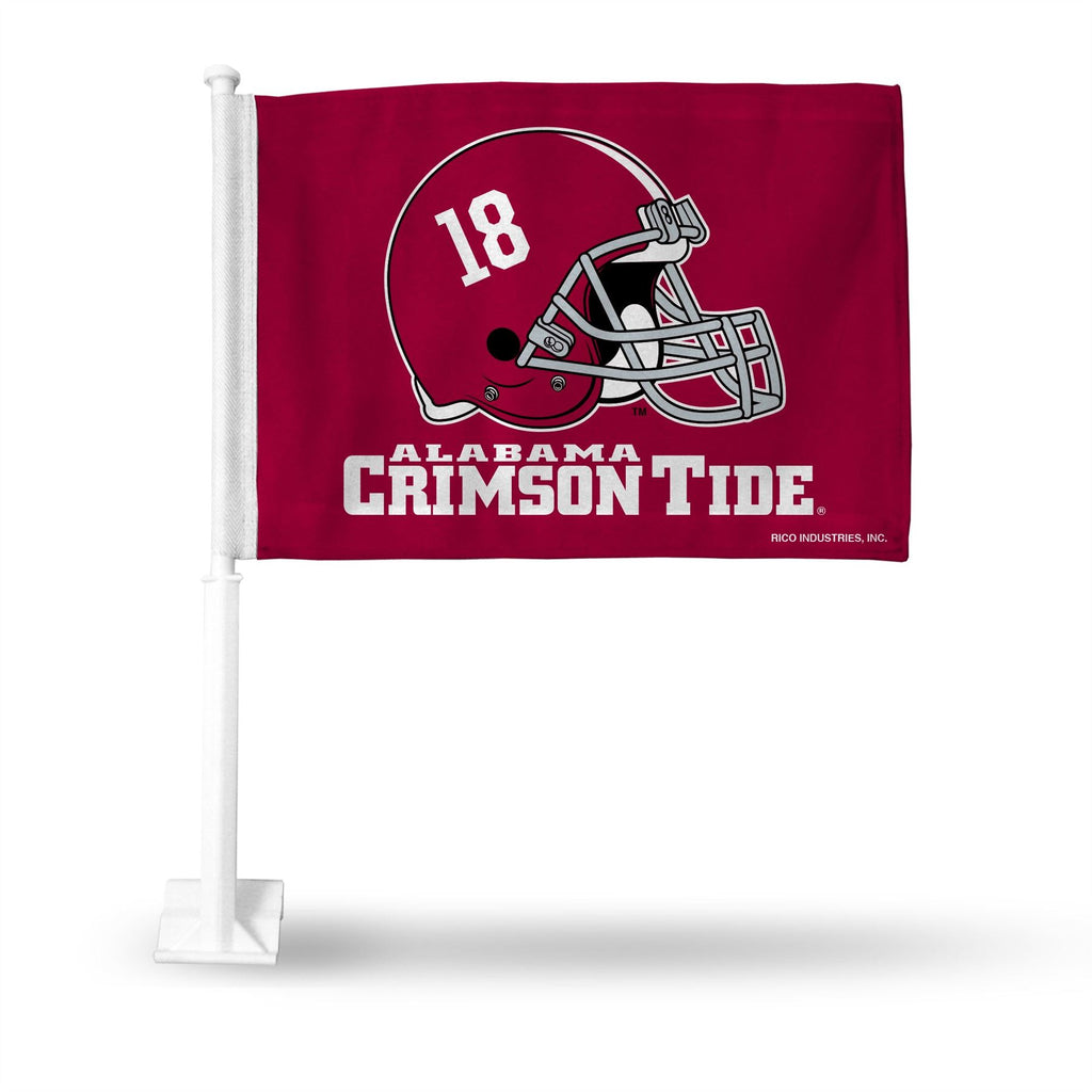 Rico NCAA Alabama Crimson Tide Helmet Car Flag Crimson 15" x 11"