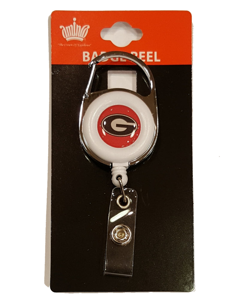 Aminco NCAA Georgia Bulldogs Premium Retractable Deluxe Clip Badge Reel