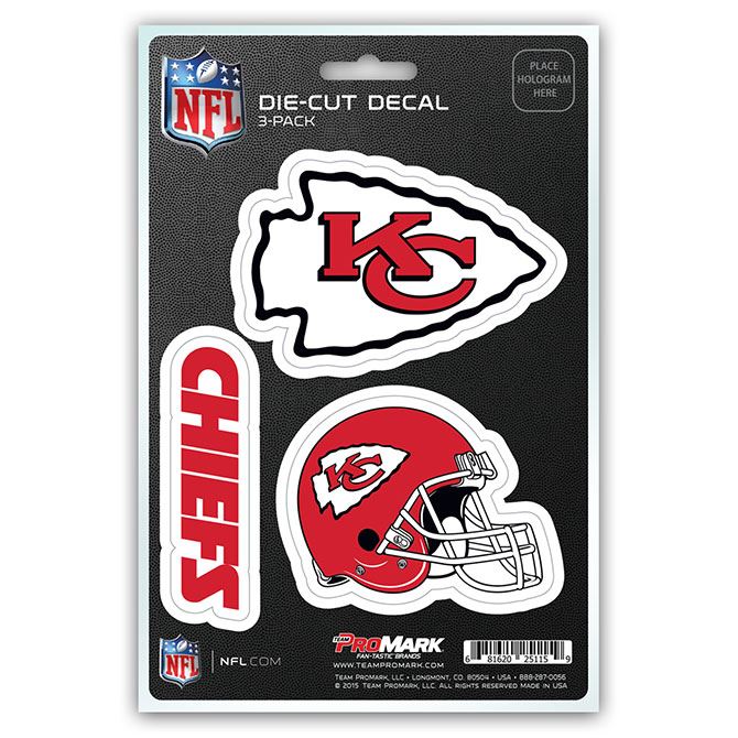 Promark NFL Kansas City Chiefs Team Decal - Pack of 3