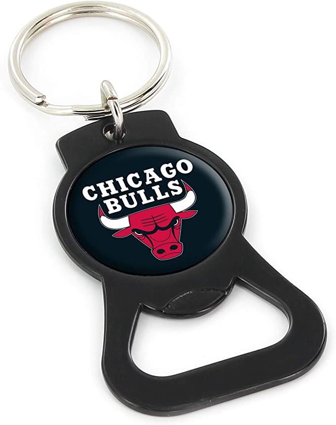Aminco NBA Chicago Bulls Bottle Opener Keychain Black