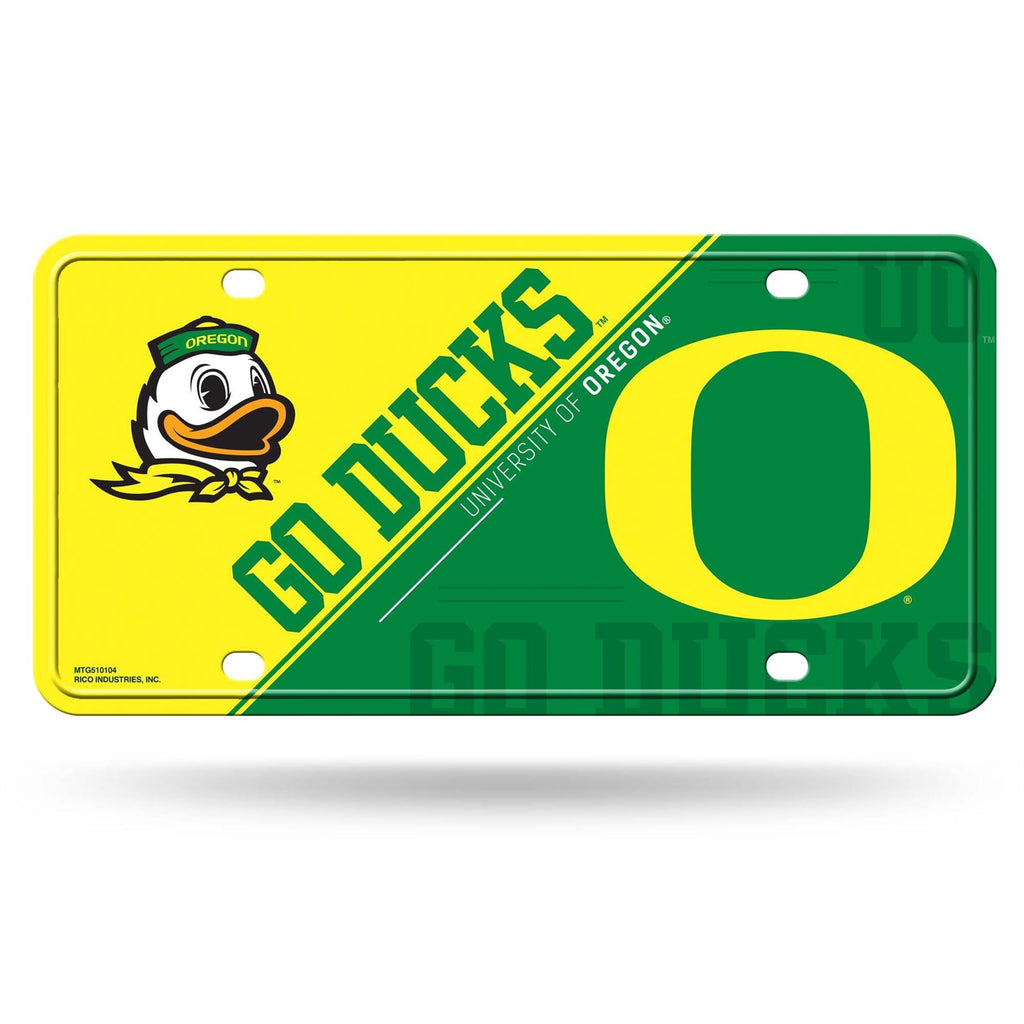 Rico NCAA Oregon Ducks Metal Auto Tag Front Plate Green 6" X 12"