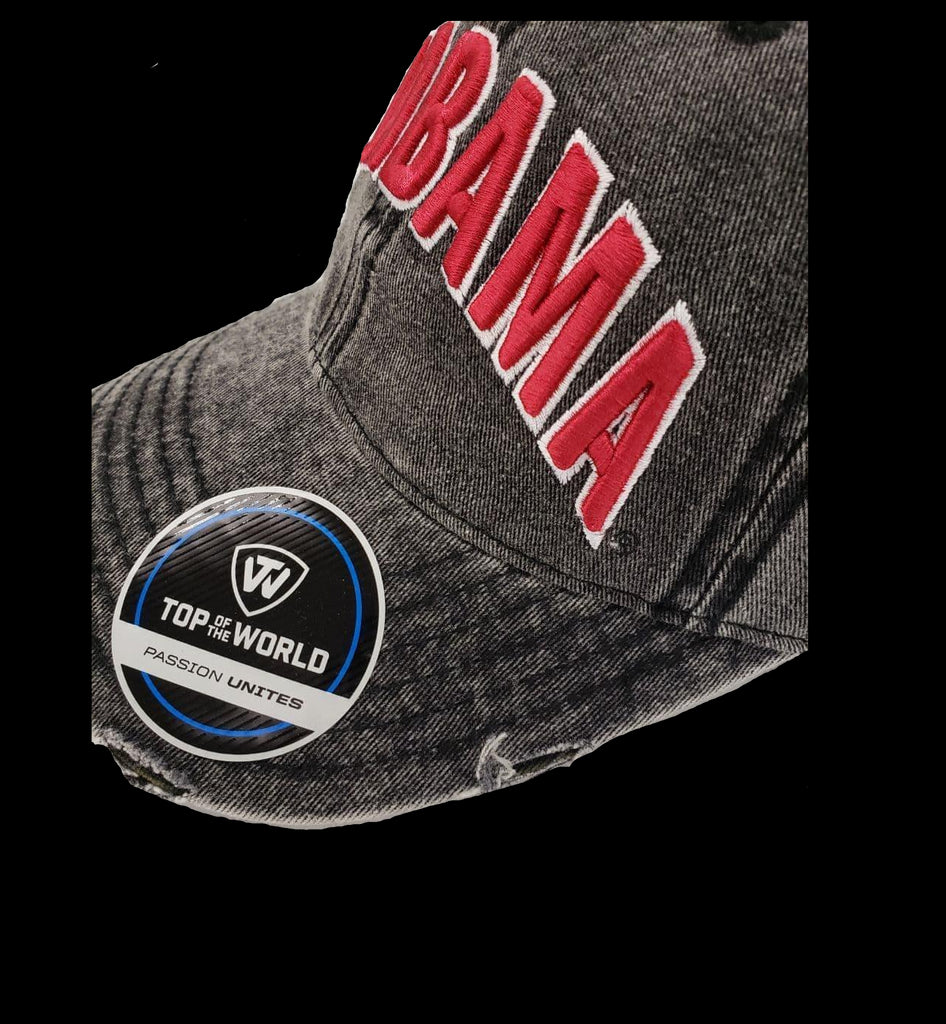 Top Of The World NCAA Men's Alabama Crimson Tide Folklore Strapback Hat Black Denim One Size