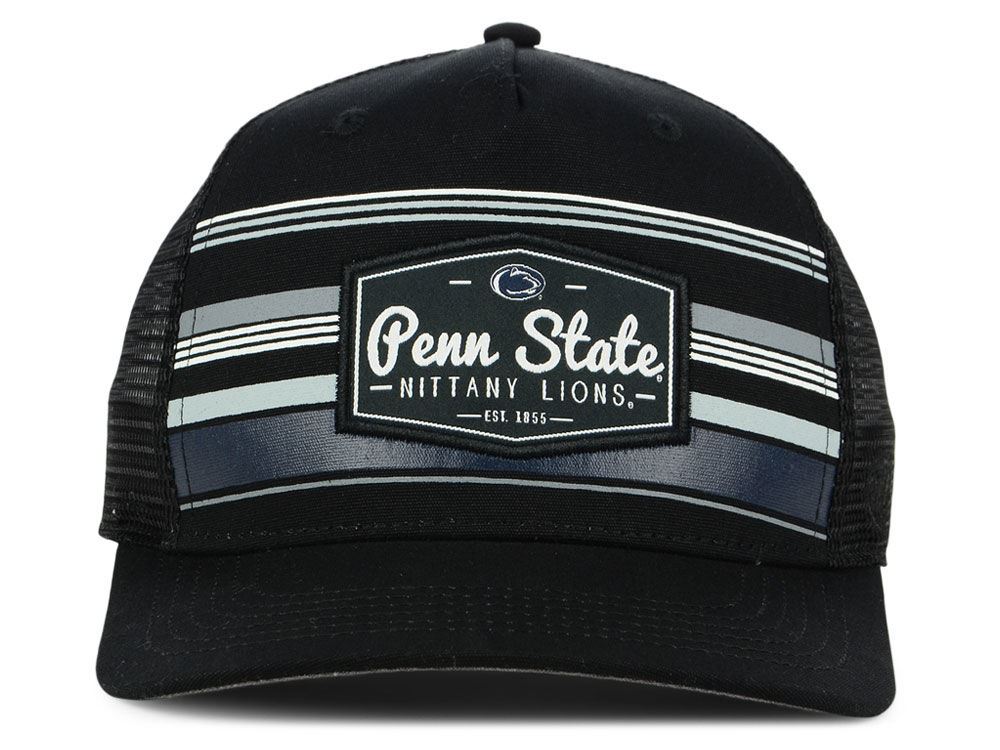 Top Of The World NCAA Penn State Nittany Lions Three Tone Route Mesh Trucker Hat Adjustable Black