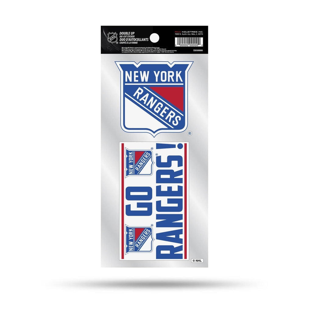 Rico NHL New York Rangers Double Up Die Cut Stickers 2-Piece Team Decals