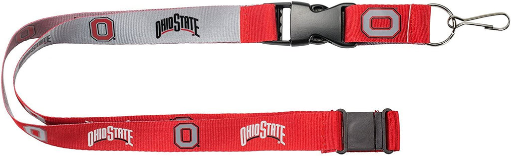 Aminco NCAA Ohio State Buckeyes Reversible Lanyard Keychain Badge Holder With Safety Clip