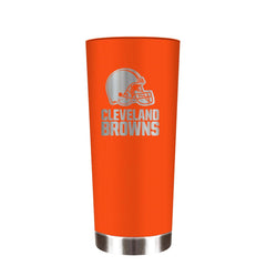 Great American Products NFL Cleveland Browns Powder Coated ONYX Travel Tumbler 18oz Orange