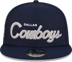 New Era NFL Men's Dallas Cowboys Script 9FIFTY Snapback Hat Navy OSFM