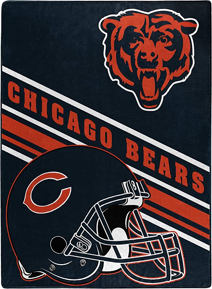The Northwest Company NFL Chicago Bears Royal Plush Raschel Slant Blanket