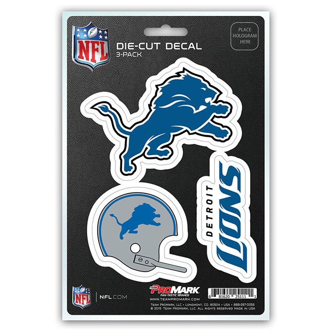 Promark NFL Detroit Lions Team Decal - Pack of 3