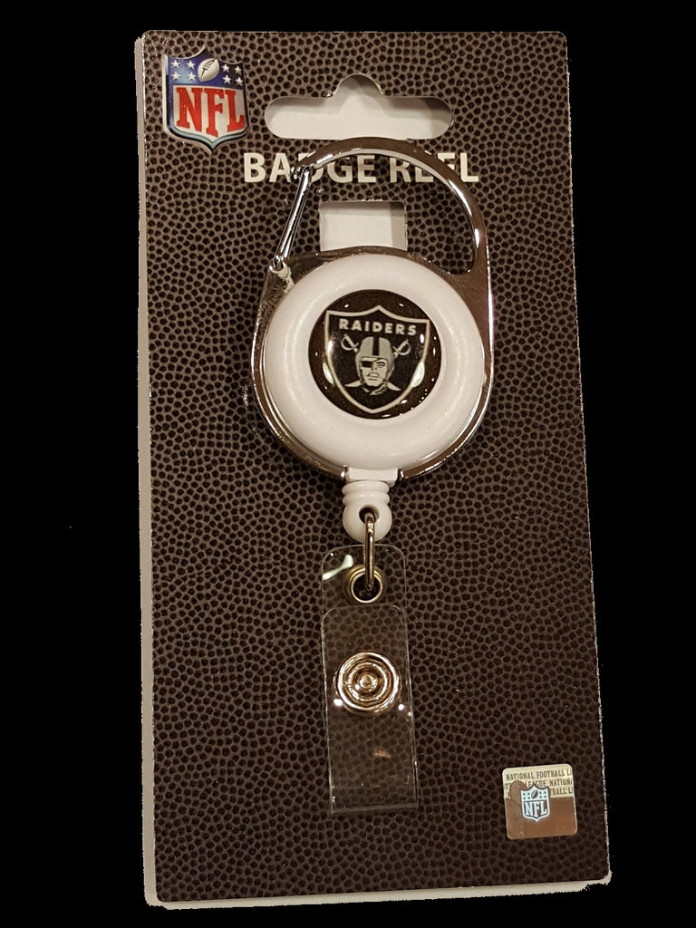 Aminco NFL Las Vegas Raiders Premium Retractable Deluxe Clip Badge Reel