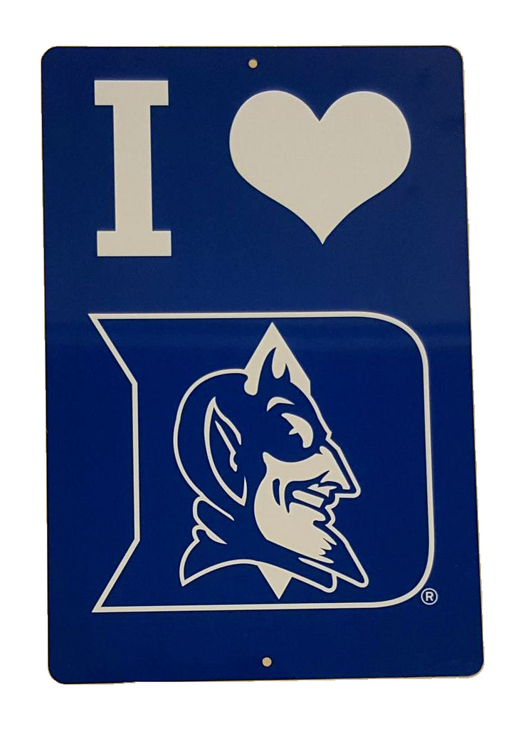 JayMac NCAA Duke Blue Devils "I Heart" Metal Sign