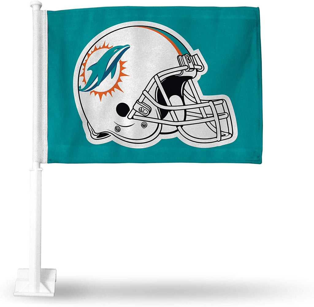 Rico NFL Miami Dolphins Helmet Car Flag 16" x 19"
