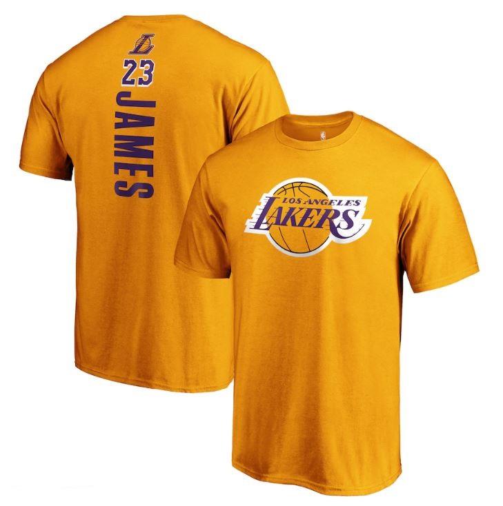 Men's Fanatics Branded LeBron James Gold Los Angeles Lakers Team Playmaker Name & Number T-Shirt