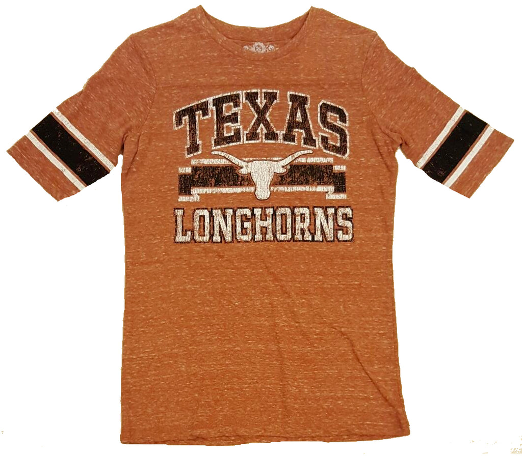 Three Square NCAA Women's Texas Longhorns Distressed Logo T-Shirt