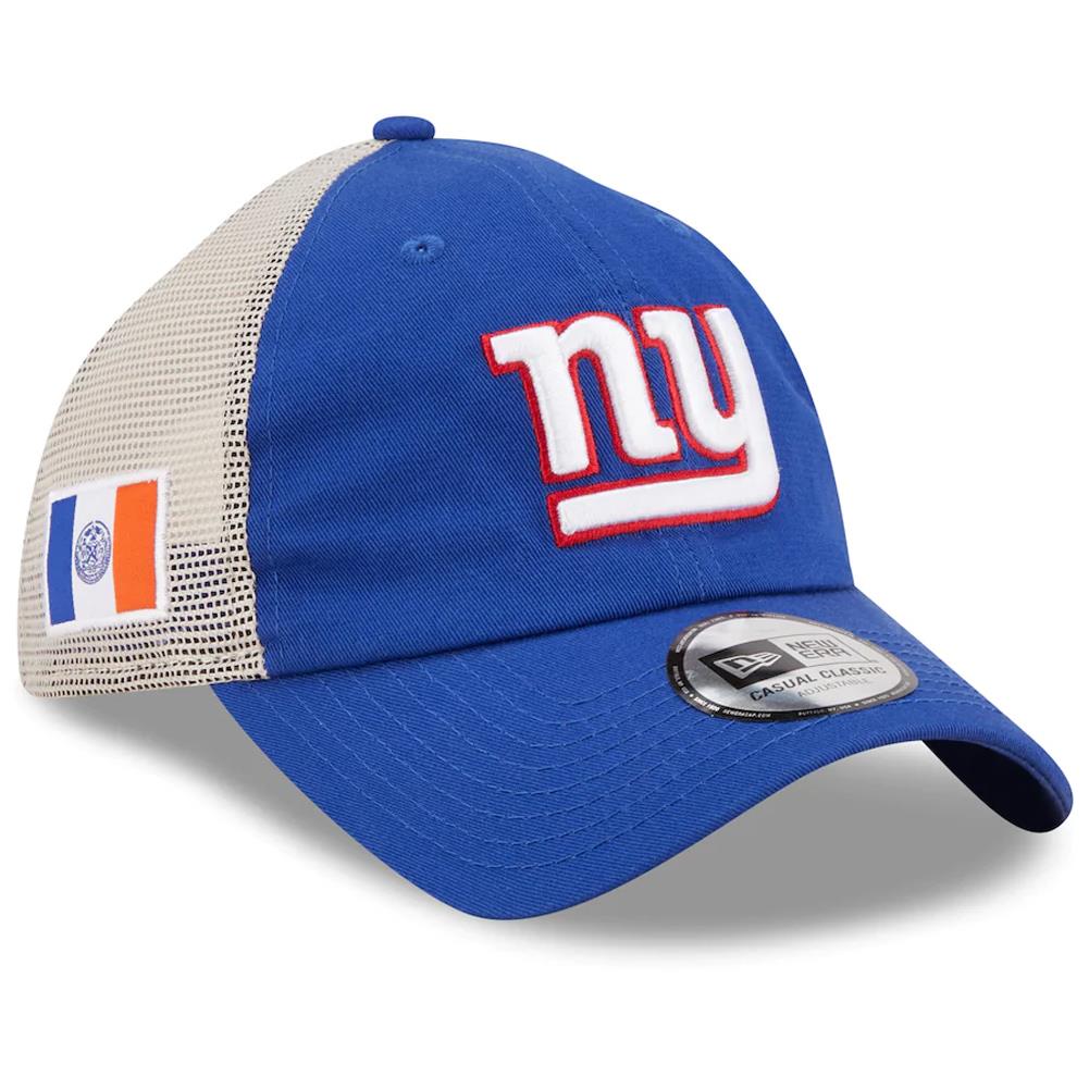 New Era NFL Men's New York Giants Flag 9TWENTY Adjustable Trucker Hat Blue/Khaki One Size