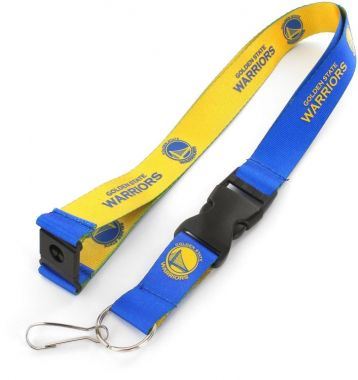 Aminco NBA Golden State Warriors Reversible Lanyard Keychain Badge Holder With Safety Clip
