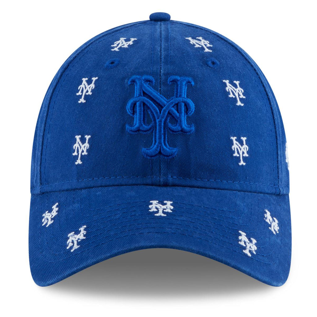 New Era MLB Women’s New York Mets Logo Scatter 9TWENTY Adjustable Strapback Hat Blue One Size