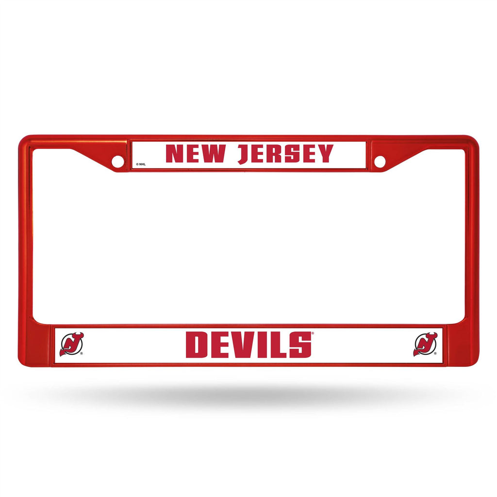 Rico NHL New Jersey Devils Colored Auto Tag Chrome Frame FCC Red
