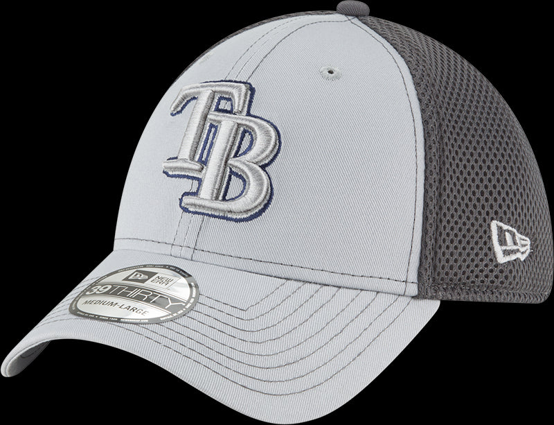 New Era Tampa Bay Rays Gray Grayed Out Neo 39THIRTY Flex Hat Size: Medium/Large