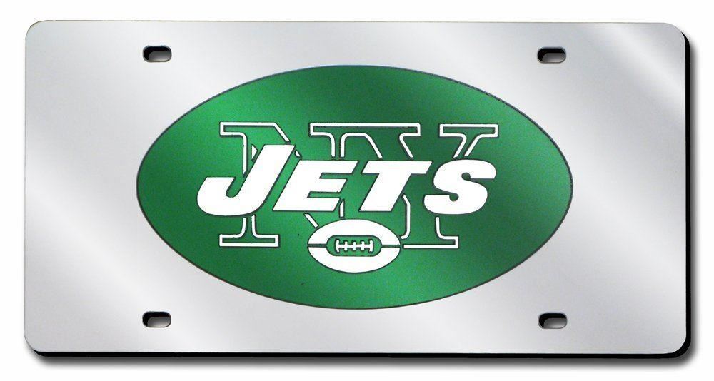 Rico NFL New York Jets Laser Cut Mirror Auto Tag Car License Plate LZS02