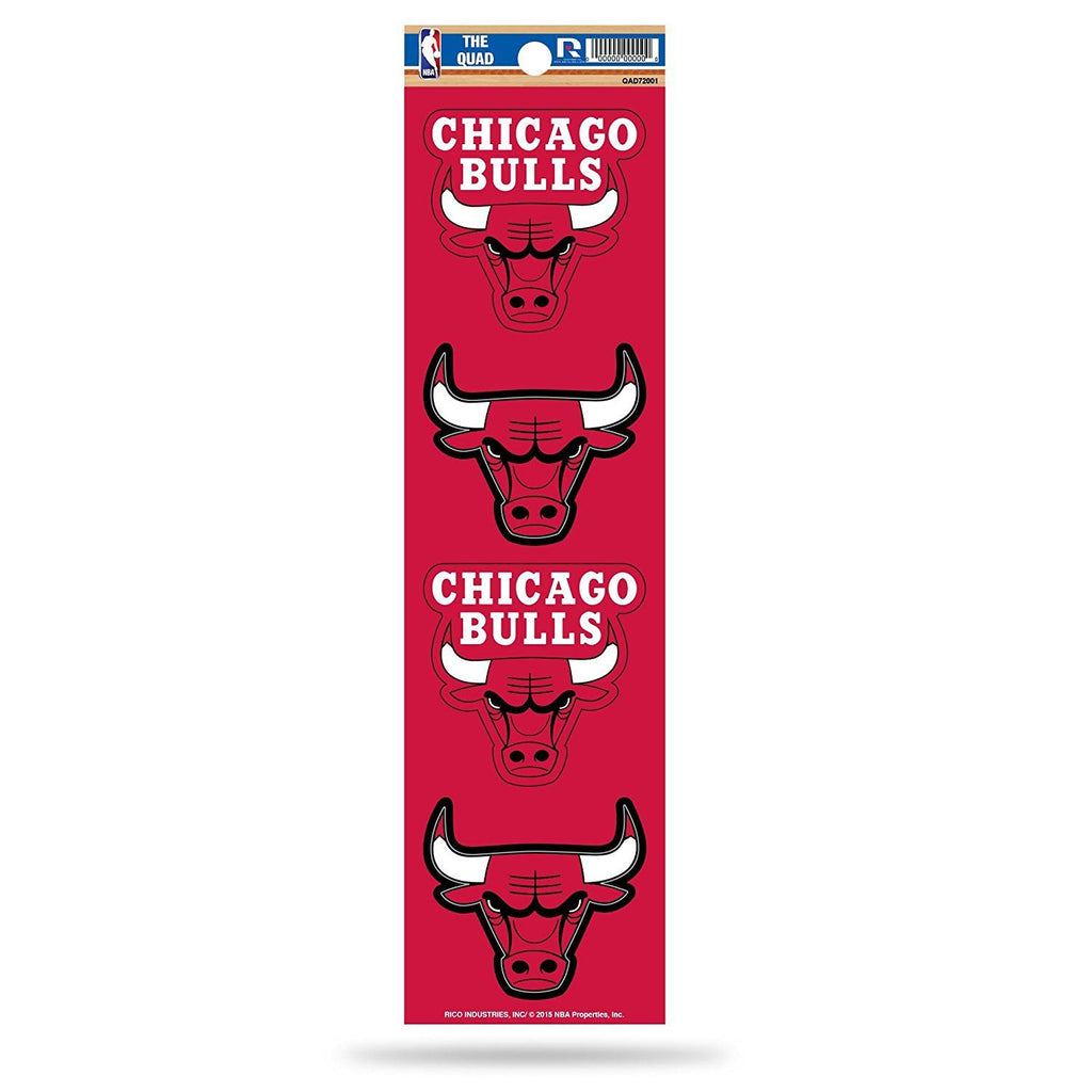 Rico NBA Chicago Bulls The Quad 4 Pack Auto Decal Car Sticker Set QAD