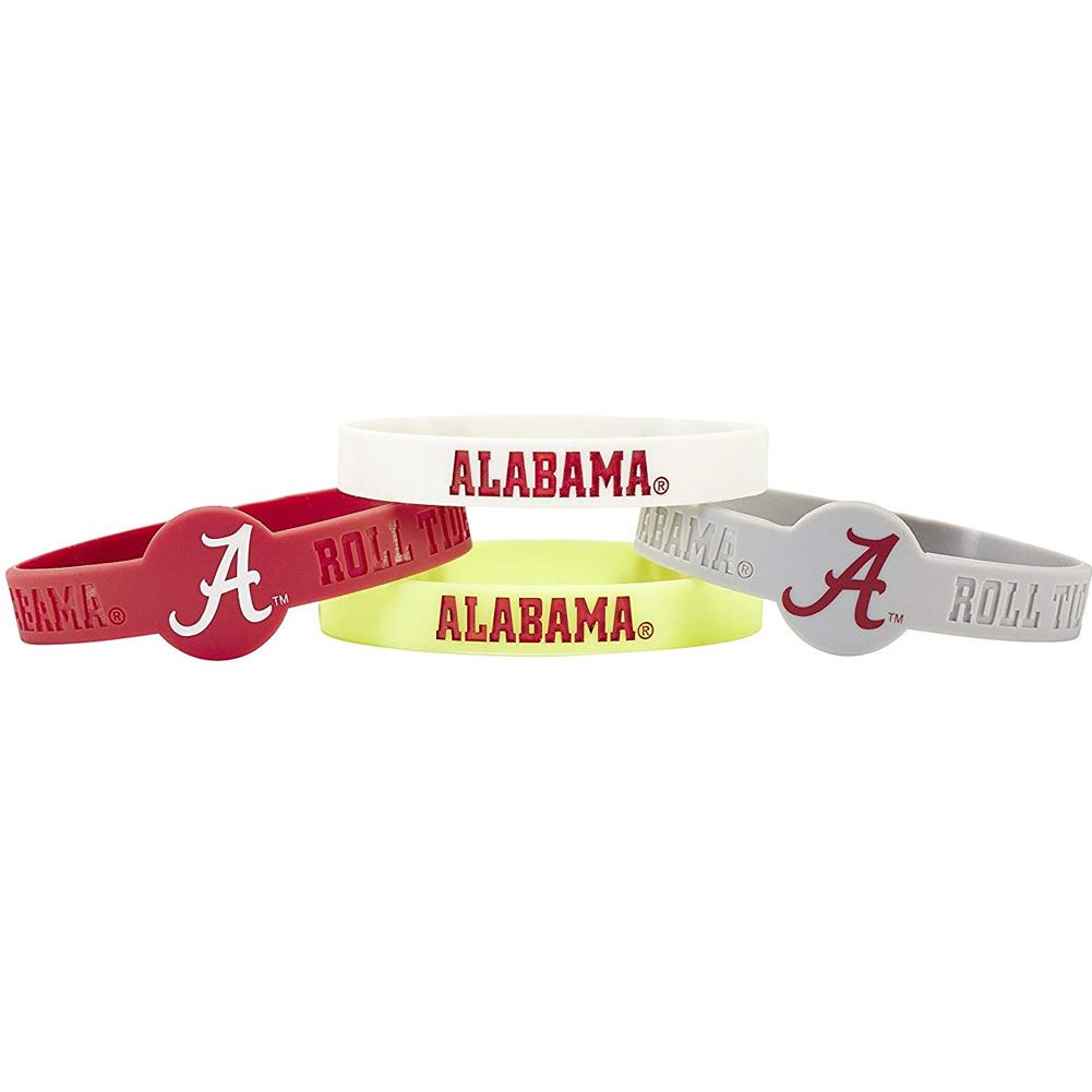 Aminco NCAA Alabama Crimson Tide 4-Pack Silicone Bracelets