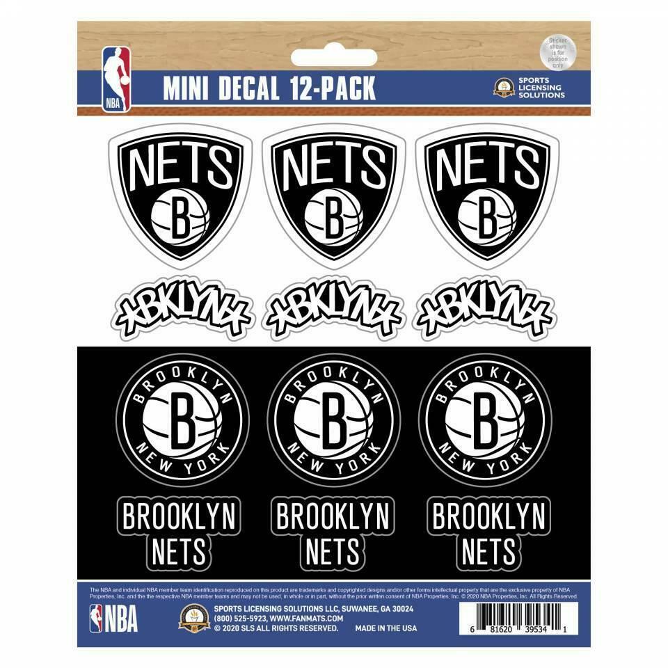 Fanmats NBA Brooklyn Nets Mini Decals 12-Pack