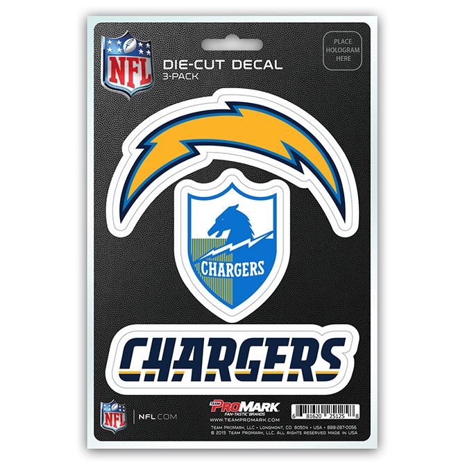 Promark NFL Los Angeles Chargers Team Decal - Pack of 3