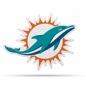 Rico NFL Miami Dolphins Shape Cut Primary Logo Pennant 18" x 14"
