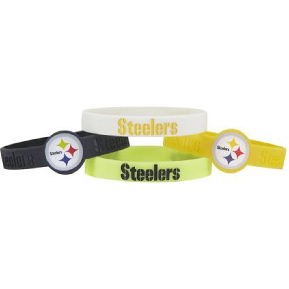 Aminco NFL Pittsburgh Steelers 4-Pack Silicone Bracelets