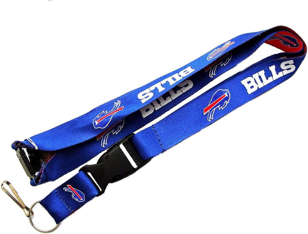 Aminco NFL Buffalo Bills Reversible Lanyard Keychain Badge Holder With Safety Clip