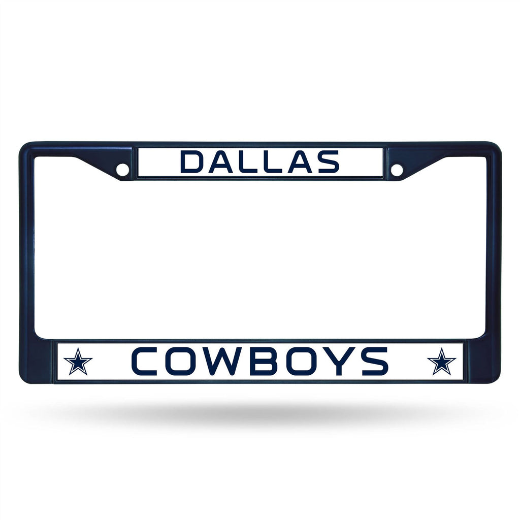 Rico NFL Dallas Cowboys Colored Auto Tag Chrome Frame FCC Navy