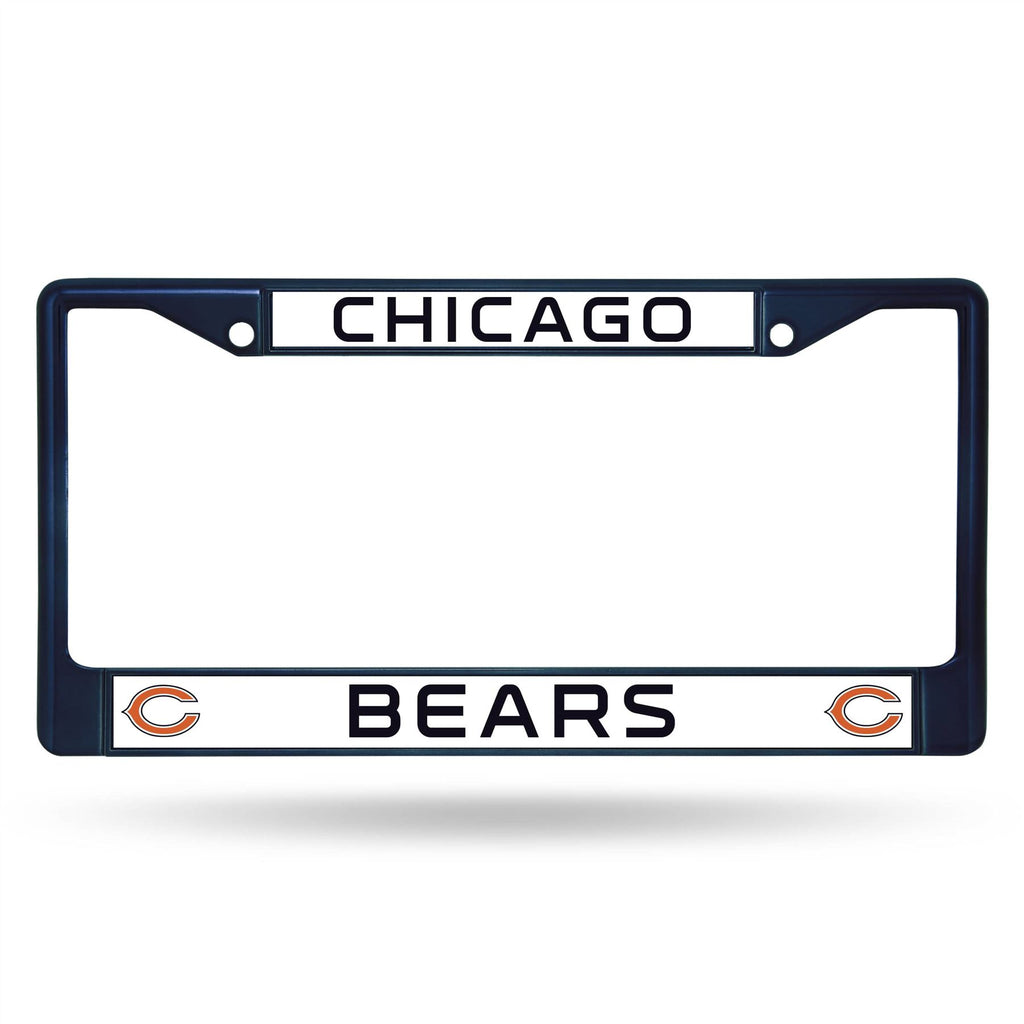 Rico NFL Chicago Bears Colored Auto Tag Chrome Frame FCC Navy