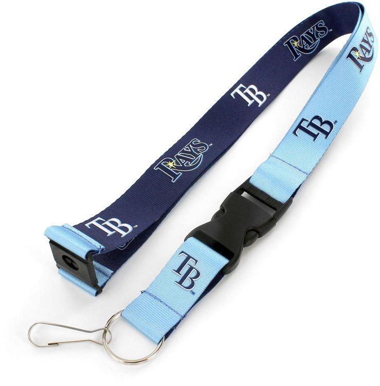 Aminco MLB Tampa Bay Rays Reversible Lanyard Keychain Badge Holder With Safety Clip