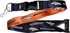 Aminco NFL Denver Broncos Reversible Lanyard Keychain Badge Holder With Safety Clip