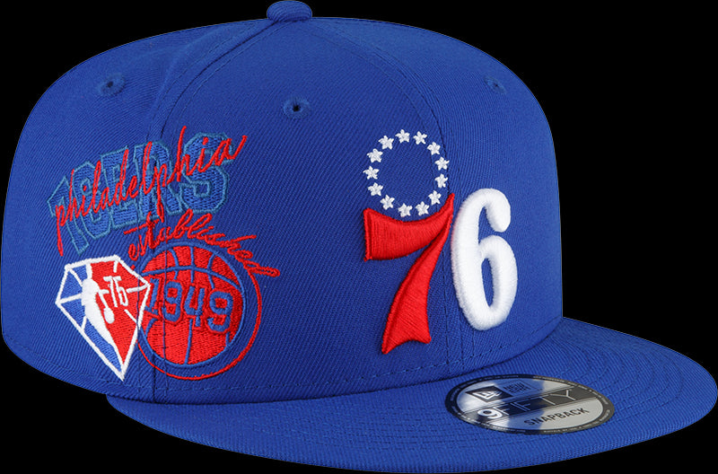 New Era NBA Philadelphia 76ers Back Half Snapback 9Fifty Adjustable Hat