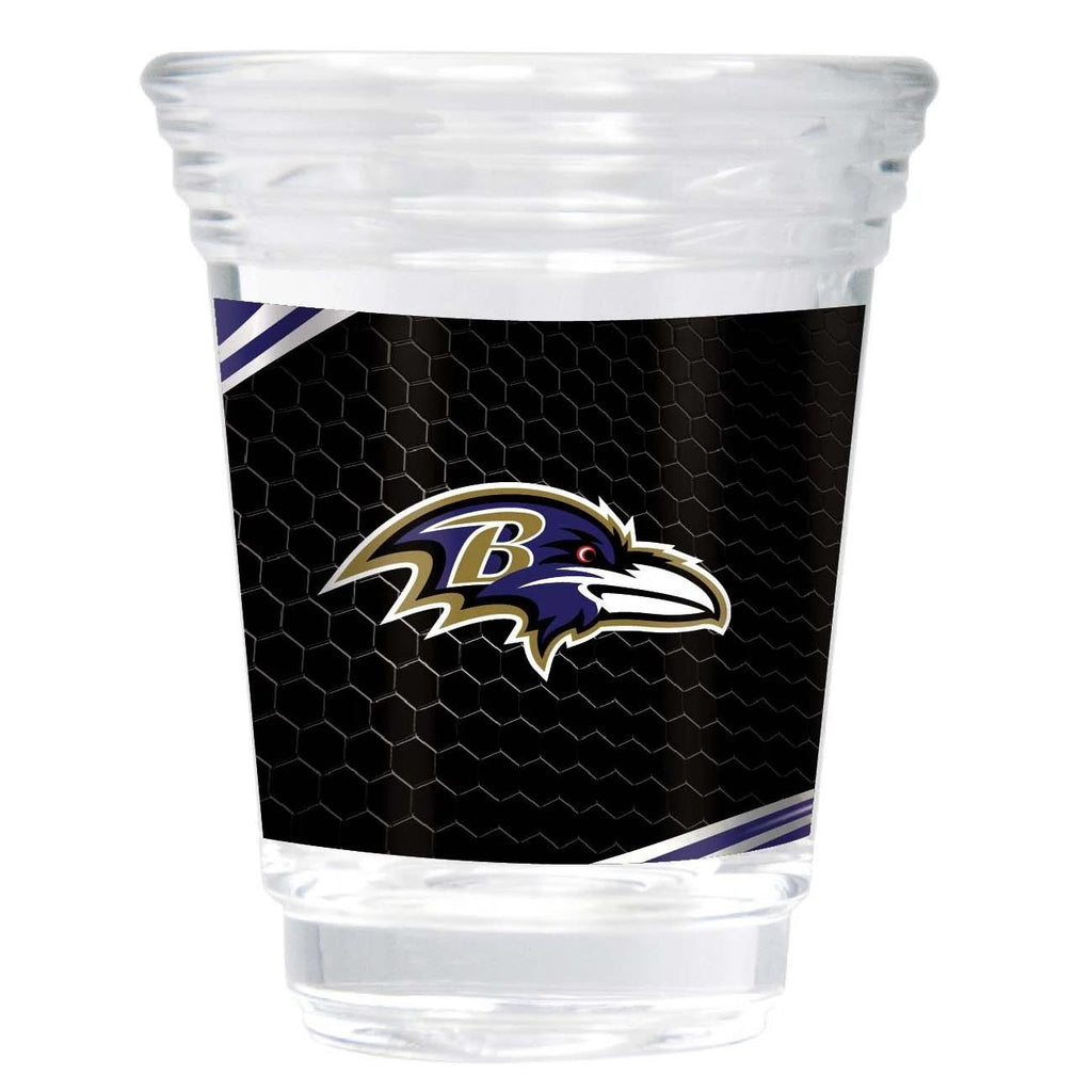 Great American Products NFL Baltimore Ravens Party Shot Glass w/Metallic Graphics Team 2oz.