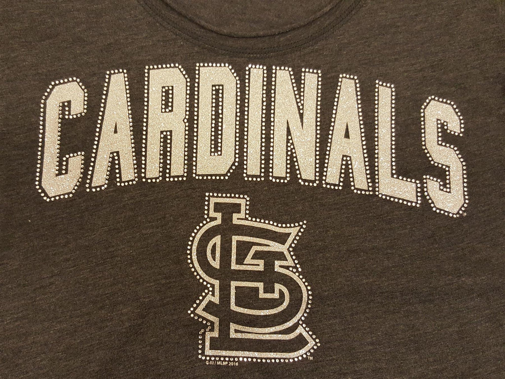 Women's G-III 4Her by Carl Banks Heather Gray St. Louis Cardinals Team Graphic V-Neck Fitted T-Shirt Size: Small