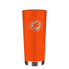 Great American Products NFL Miami Dolphins Powder Coated ONYX Travel Tumbler 18oz Orange