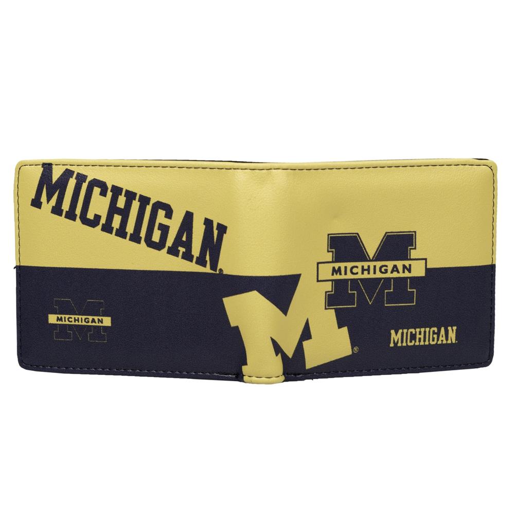 Little Earth NCAA Unisex Michigan Wolverines Bi-Fold Wallet Navy/Yellow One Size