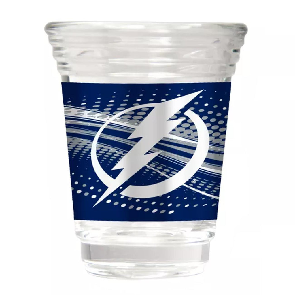 Great American Products NHL Tampa Bay Lightning Party Shot Glass w/Metallic Graphics Team 2oz.
