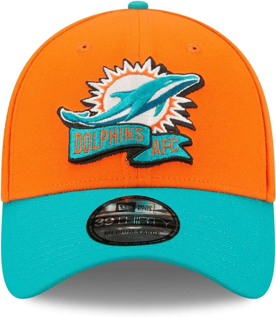 Miami Dolphins Hat Cap Men's L/XL Reebok On Field Flex Stretch Fit  White Green